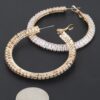 Cubic Zirconia Hoop Earrings - Elongated Crystal Line