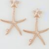 Starfish Drop Earrings with Lustrous Bead