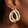 Hammered Interlocking Oval Earrings