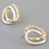 Hammered Interlocking Oval Earrings