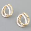 Hammered Interlocking Oval Earrings