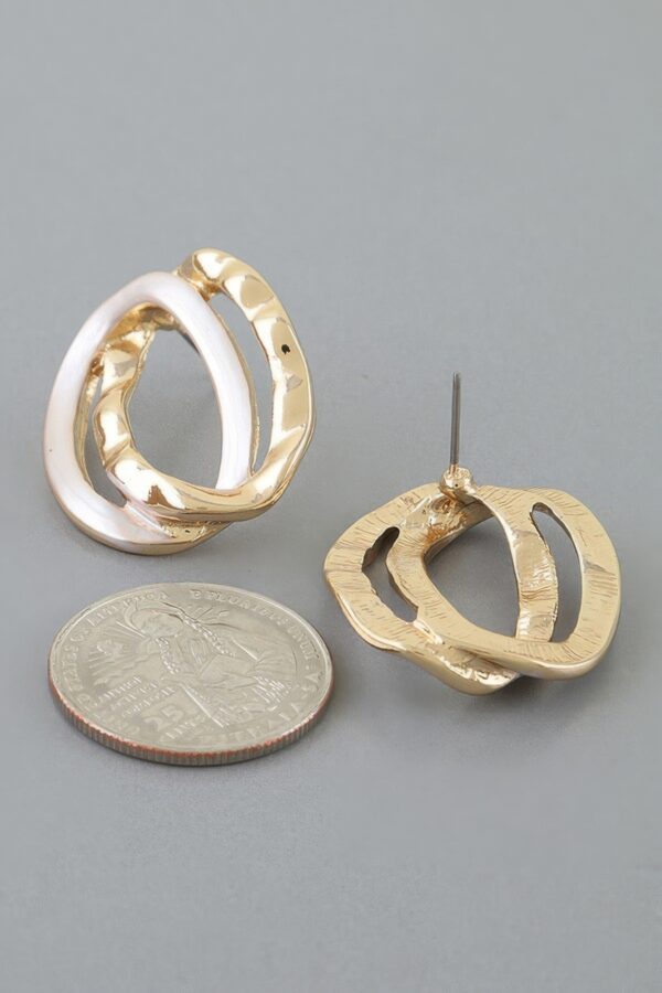 Hammered Interlocking Oval Earrings