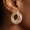 Multi Twisted Loop Stud Earrings - Braided Circular Detail