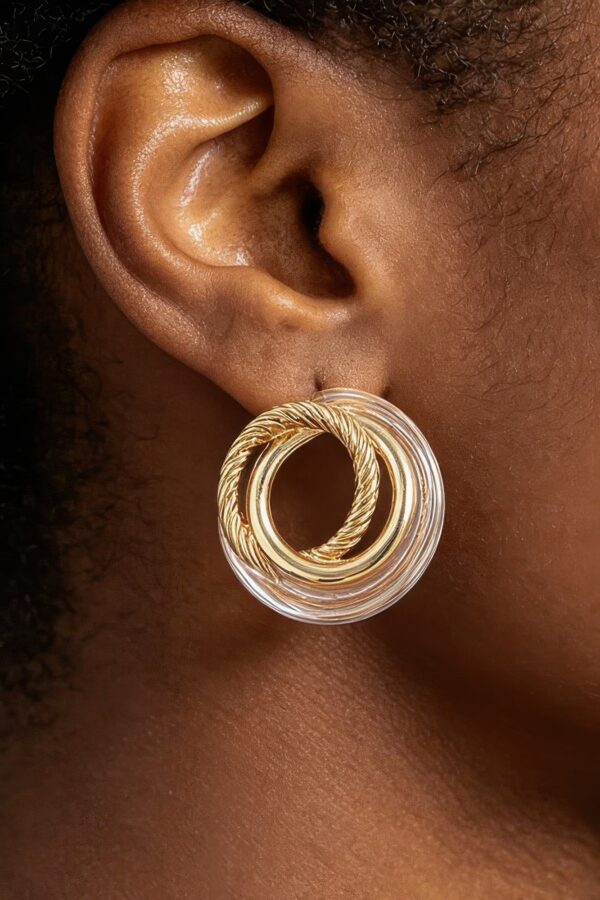 Multi Twisted Loop Stud Earrings - Braided Circular Detail