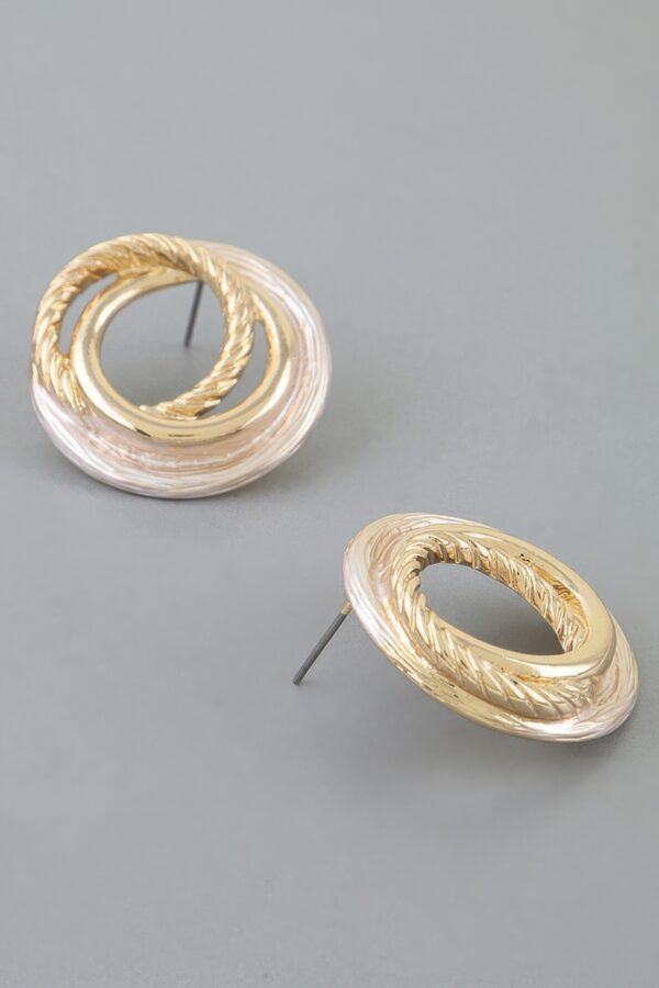 Multi Twisted Loop Stud Earrings - Braided Circular Detail