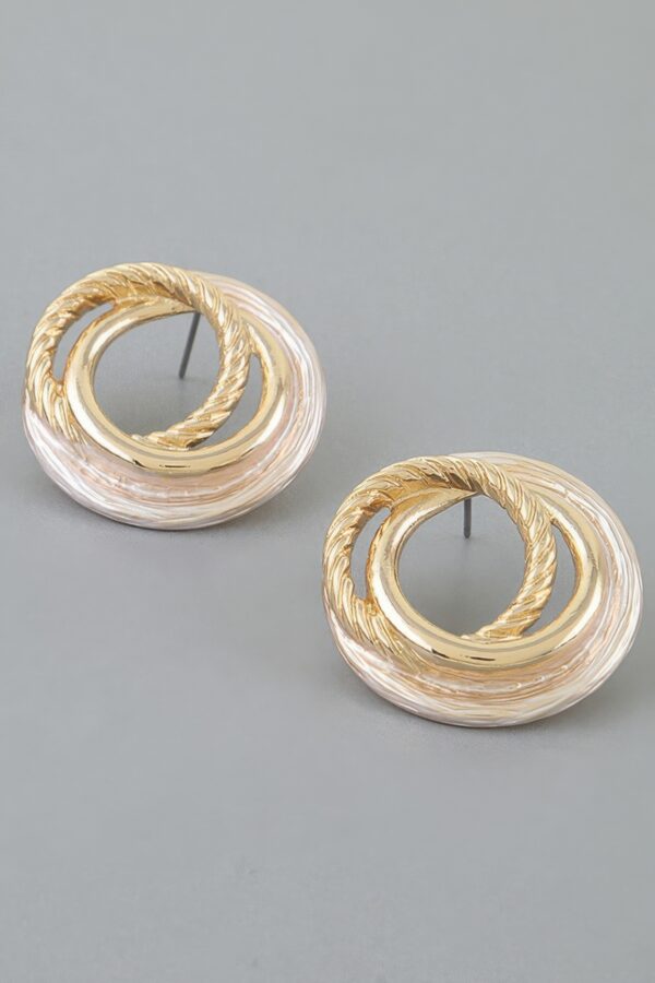 Multi Twisted Loop Stud Earrings - Braided Circular Detail