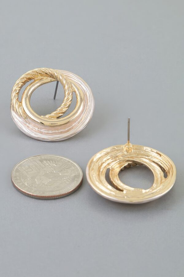 Multi Twisted Loop Stud Earrings - Braided Circular Detail