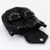 Vegan Leather Backpack - Curved Flap & Metal Eyelets