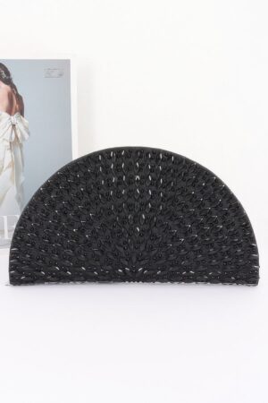 Half-Moon Rhinestone Party Clutch