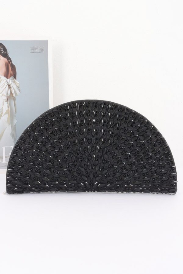 Half-Moon Rhinestone Party Clutch