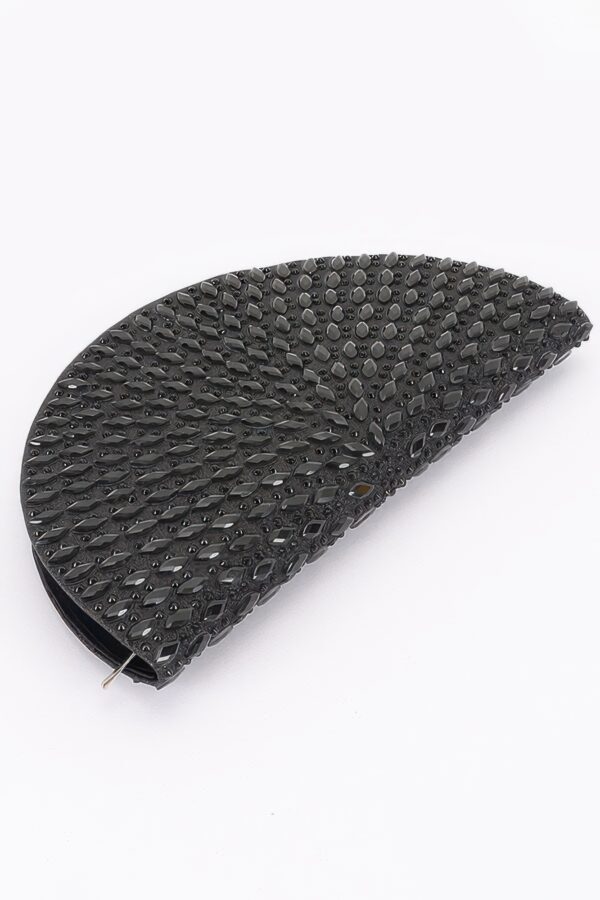 Half-Moon Rhinestone Party Clutch