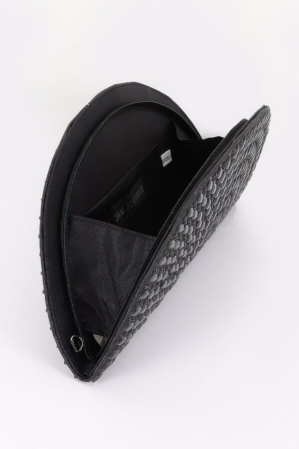 Half-Moon Rhinestone Party Clutch
