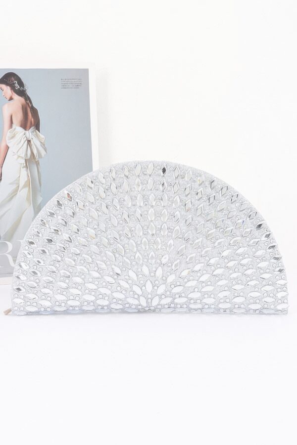 Half-Moon Rhinestone Party Clutch