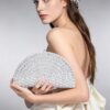 Half-Moon Rhinestone Party Clutch