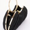 Pleated Polyurethane Party Clutch - Ring Handle