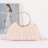 Pleated Polyurethane Party Clutch - Ring Handle