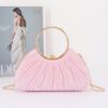 Pleated Polyurethane Party Clutch - Ring Handle
