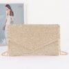 Rhinestone Envelope Party Clutch - Pearl-Embellished Flap