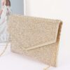 Rhinestone Envelope Party Clutch - Pearl-Embellished Flap
