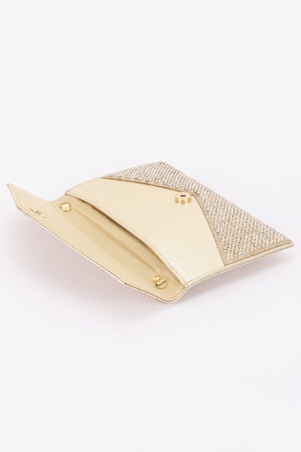 Rhinestone Envelope Party Clutch - Pearl-Embellished Flap