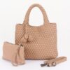 Braided Vegan Leather Tote - Open Shoulder Bag
