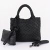 Braided Vegan Leather Tote - Open Shoulder Bag