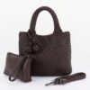 Braided Vegan Leather Tote - Open Shoulder Bag