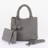 Braided Vegan Leather Tote - Open Shoulder Bag
