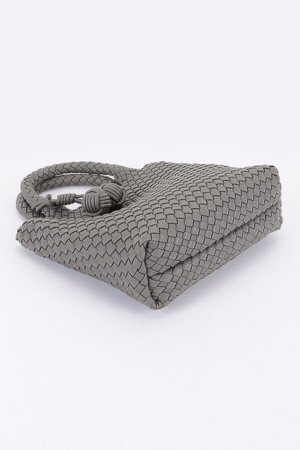 Braided Vegan Leather Tote - Open Shoulder Bag