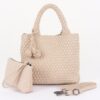 Braided Vegan Leather Tote - Open Shoulder Bag
