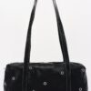 Vegan Leather Eyelet-Studded Rectangular Shoulder Bag