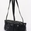 Vegan Leather Eyelet-Studded Rectangular Shoulder Bag