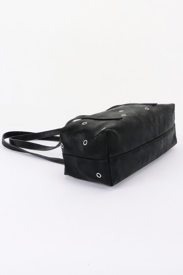 Vegan Leather Eyelet-Studded Rectangular Shoulder Bag