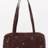 Vegan Leather Eyelet-Studded Rectangular Shoulder Bag