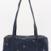 Vegan Leather Eyelet-Studded Rectangular Shoulder Bag