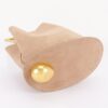 Faux Suede Handbag with Polished Metal Handle