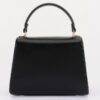 Structured Vegan Leather Top-Handle Flap Bag - Oval Accent