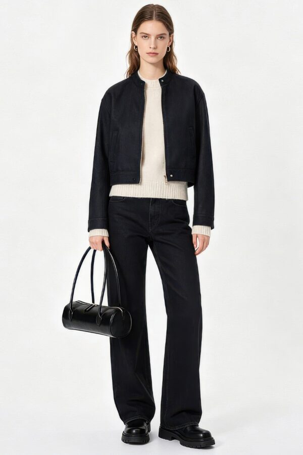Vegan Leather Rectangular Shoulder Bag - Minimalist