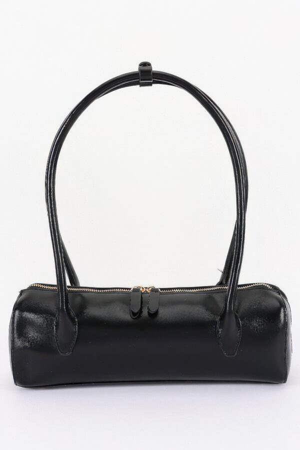 Vegan Leather Rectangular Shoulder Bag - Minimalist