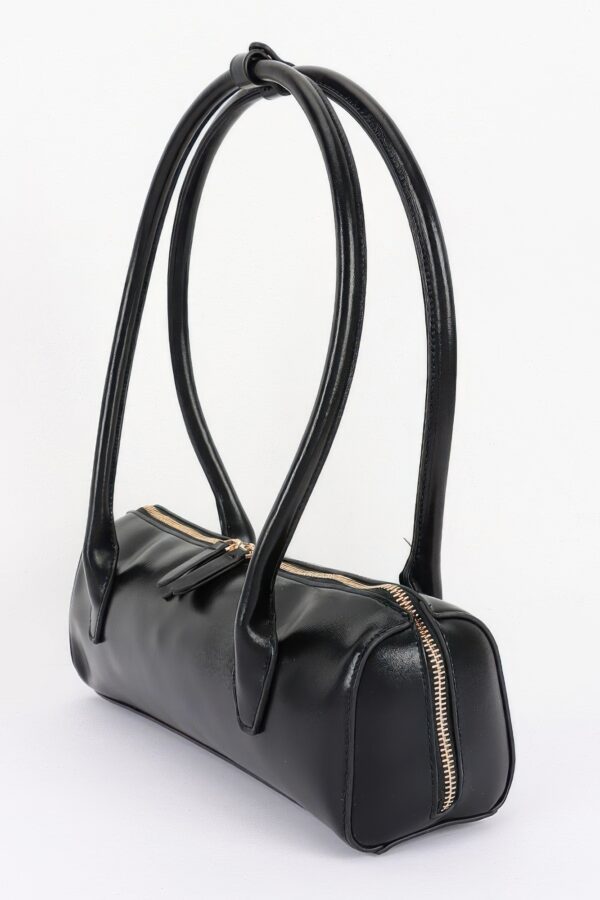 Vegan Leather Rectangular Shoulder Bag - Minimalist