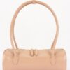 Vegan Leather Rectangular Shoulder Bag - Minimalist