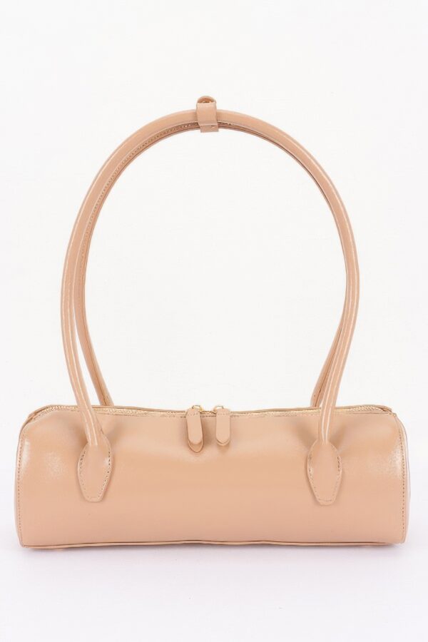 Vegan Leather Rectangular Shoulder Bag - Minimalist