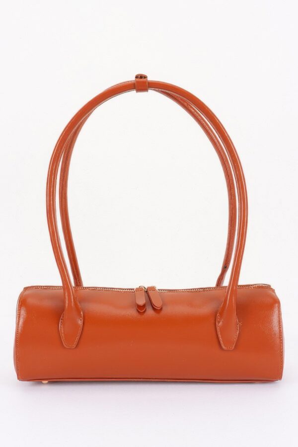 Vegan Leather Rectangular Shoulder Bag - Minimalist