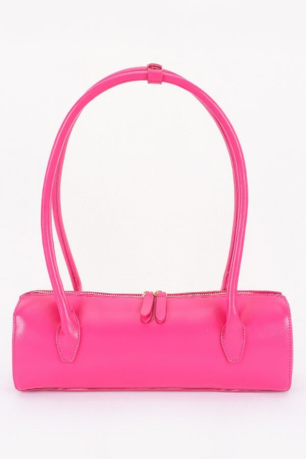 Vegan Leather Rectangular Shoulder Bag - Minimalist