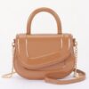 Patent-Effect Top Handle Bag with Detachable Chain Strap