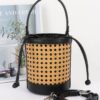 Braided Bamboo Tube Bag with Structured Top Handle