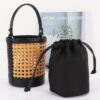 Braided Bamboo Tube Bag with Structured Top Handle