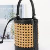 Braided Bamboo Tube Bag with Structured Top Handle