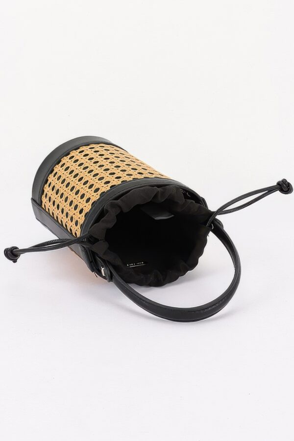 Braided Bamboo Tube Bag with Structured Top Handle