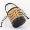 Braided Bamboo Tube Bag with Structured Top Handle